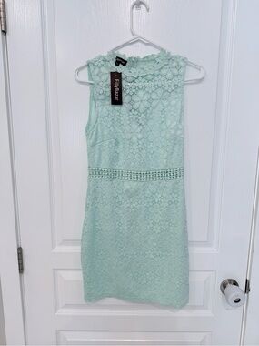 Elly Bazaar Mint Lace Mini Dress